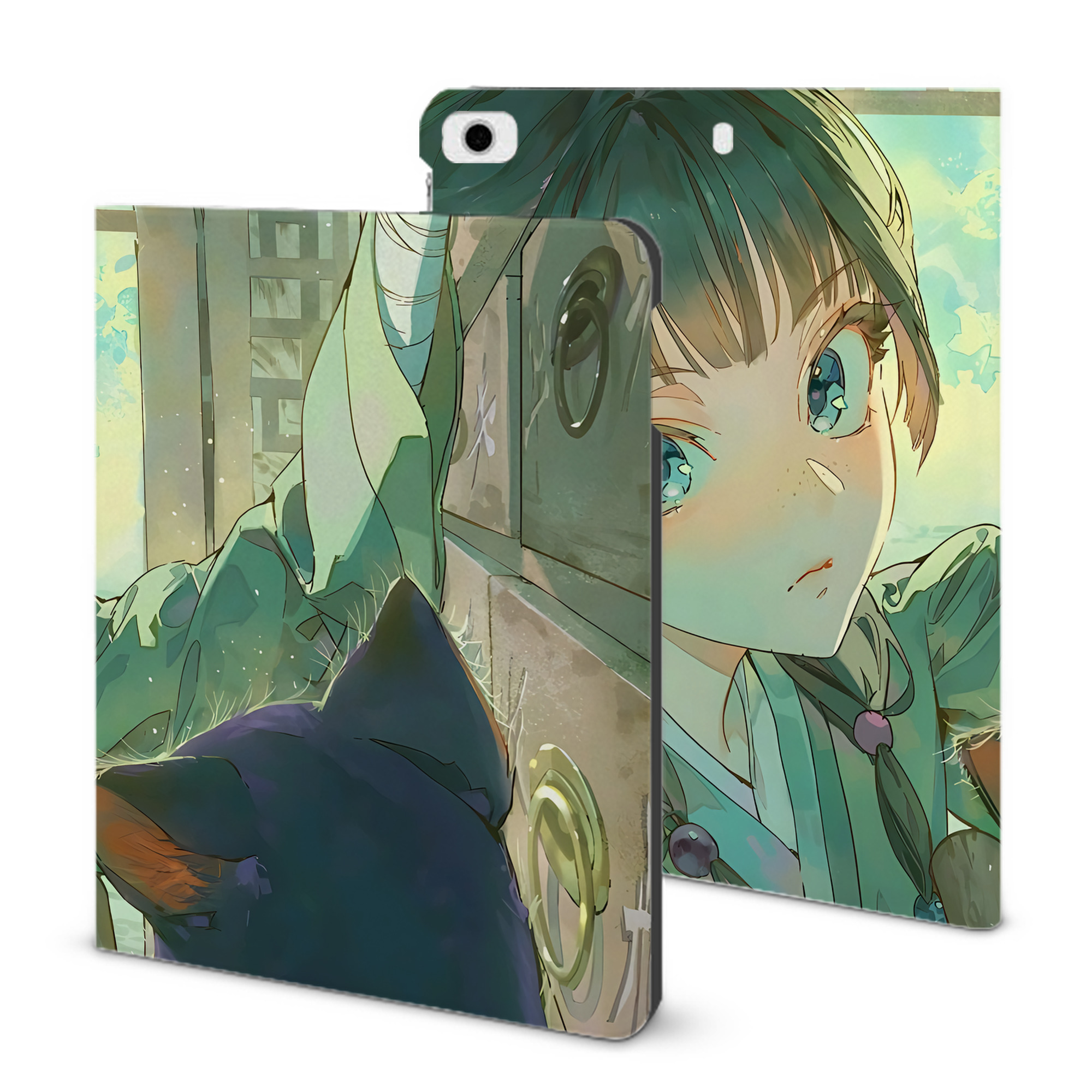 （画像用） 薬屋のひとりごと The Apothecary Diaries IPad ケース ブック型 PUレザー TPU 耐衝撃 軽量 薄型 ペン収納なし 全面保護 IPad 各モデル対応